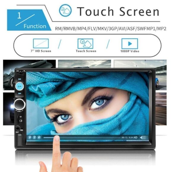 Universal 7'' Double Din Car Stereo Bluetooth FM Radio USB & Backup Camera - Picture 2 of 6